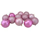 Northlight Seasonal Bubblegum Shatterproof 4-Finish Christmas Ball Ornament Plastic in Pink | 4 H x 7 W x 16 D in | Wayfair