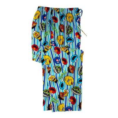 Men's Big & Tall Licensed Novelty Pajama Pants by KingSize in Sesame Street Pinstripe Toss (Size 2XL) Pajama Bottoms