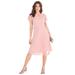 Plus Size Women's Keyhole Lace Dress by Roaman's in Soft Blush (Size 34 W)
