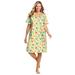 Plus Size Women's Print Sleepshirt by Dreams & Co. in Yellow Cats (Size 1X/2X) Nightgown