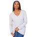 Plus Size Women's Long-Sleeve V-Neck One + Only Tunic by June+Vie in Heather Grey (Size 22/24)