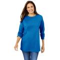 Plus Size Women's Perfect Long-Sleeve Crewneck Tee by Woman Within in Bright Cobalt (Size 5X) Shirt