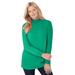 Plus Size Women's Perfect Long-Sleeve Mockneck Tee by Woman Within in Tropical Emerald (Size 2X) Shirt