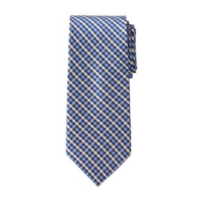 Men's Big & Tall Extra Long Check Tie by KS Signature in Blue Check Necktie
