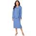 Plus Size Women's Two-Piece Skirt Suit with Shawl-Collar Jacket by Roaman's in French Blue (Size 42 W)