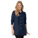 Plus Size Women's Pintucked Button-Front Tunic by Woman Within in Navy (Size 26/28)