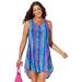 Plus Size Women's Quincy Mesh High Low Cover Up Tunic by Swimsuits For All in Psychedelic Zebra (Size 18/20)