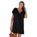 Plus Size Women's Esme Lace Up Cover Up Dress by Swimsuits For All in Black (Size 6/8)