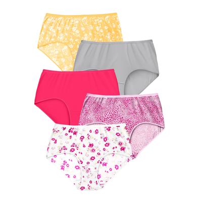 Plus Size Women's Cotton Brief 5-Pack by Comfort Choice in Floral Print Pack (Size 12) Underwear