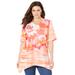Plus Size Women's Sparkle & Swirl Tunic by Catherines in Red Floral Placement (Size 6X)