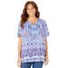 Plus Size Women's Ethereal Tee by Catherines in Dark Sapphire Medallion Placement (Size 6X)