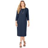 Plus Size Women's Liz&Me® Ponte Knit Dress by Liz&Me in Navy (Size 6X)