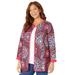 Plus Size Women's Reversible Quilted Jacket by Catherines in Black Medallion (Size 3X)