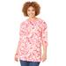 Plus Size Women's Liz&Me® Boatneck Top by Liz&Me in Pink Burst Paisley (Size 4X)