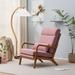 Armchair - Wade Logan® Carrabotta 25.6" Wide Armchair Wood in Pink/White/Brown | 36.6 H x 25.6 W x 34.6 D in | Wayfair