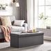 Latitude Run® Flip Top Storage Bench Linen/Wood/Upholstered/Manufactured Wood in Gray | 15 H x 43 W x 15 D in | Wayfair