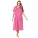Plus Size Women's Long Print Sleepshirt by Dreams & Co. in Pink Hearts (Size M/L) Nightgown