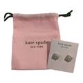 Kate Spade Jewelry | Kate Spade New York Square Stud Earrings Opal Glitter Gold New W/ Pink Bag | Color: Gold/White | Size: Os