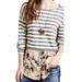 Anthropologie Tops | Anthropologie | Postmark Ginny Stripe Floral Layered Top Size Xs | Color: Gray/Red/White | Size: Xs