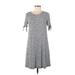 Gap Casual Dress - A-Line Crew Neck Short sleeves: White Print Dresses - Women's Size X-Small