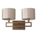 Safavieh Catena Antique Gold Double Light 16 Inch 2 Light Bath Vanity Light - LIT4197A