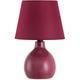 Lampe de table Ingrid rouge Ø17cm h textile céramique: 28cm avec interrupteur