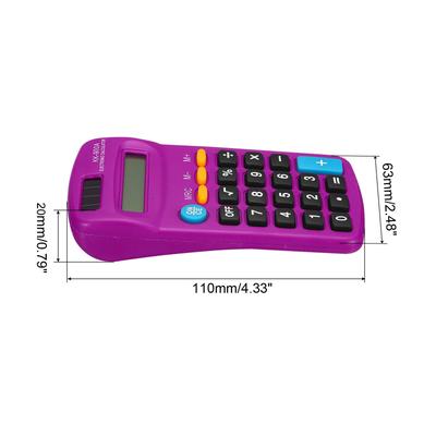 Small Pocket Calculator 8 Digit Display Office Handheld Calculator Purple