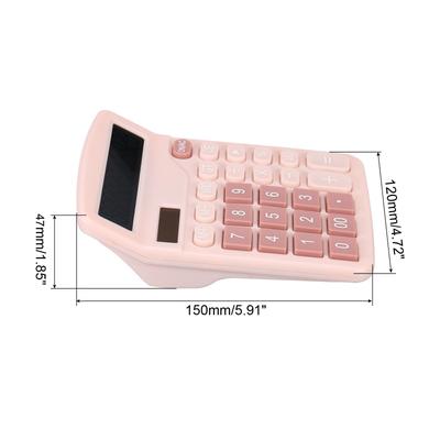 Desk Calculator 12 Digits Large LCD Display Electronic Calculator Pink