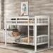 Solid Wood Twin Over Twin Bunk Bed with Guardrails and Integrated Ladder