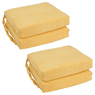 16-inch Square Indoor Microsuede Chair Cushions (Set of 2 or 4) - 16 x 16