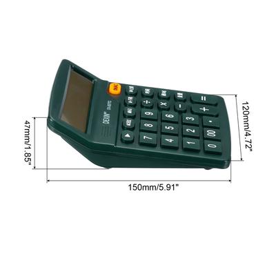 Talking Calculator 12 Digits Large LCD Display Desktop Calculator Dark Green - Dark Green