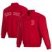 Men's JH Design Red Boston Sox Full-Snap Pollytwill Varsity Jacket