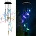 Pcapzz Solar Wind Chime Hummingbird Wind Chime LED Solar Hummingbird Wind Chime Light Sensor Birds Decorative Wind Chime Lamp for Home Patios Porch Decor