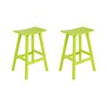 WestinTrends Malibu 29 Inch Outdoor Bar Stools Set of 2 All Weather Resistant Poly Lumber Adirondack Bar Height Stools Lime