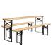 OverPatio 3 Piece Folding Wooden Picnic Table Bench Set