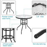 Clearance 31 inch Patio Table Outdoor Table Outdoor Dining Table Patio Dining Table Wrought Iron Weather Resistant Patio Furniture for Patio Outdoor Pool Balcony (Round)