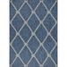 Laddha Home Designs 3 x 5 Navy and Beige Nautical Knot Rectangular Outdoor Area Throw Rug