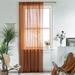 Goory Window Curtain Rod Pocket Curtains Panel Treatments Long Windows Drapes Light Filtering Crochet Linen Textured Orange W: 59 x H: 79