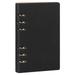 A5 Notebook 6 Holes PU Leather Cover Notebook Loose Pocket Leather Refillable Notebook Binder Rings Journal (Black)