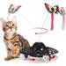 QWZNDZGR Cat Toys - Funny Automatic Electric Rotating Butterfly & Ball Exercise Kitten Toy Interactive Cat Teaser Toys for Indoor Cats with 3 Replacement