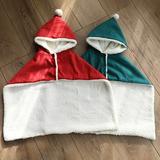 Dog Cat Christmas Party Claus Santa Cloak Costume Xmas Velvet Hooded Cape Robe with Fur Trim