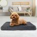 iMounTEK Dog Bed Soft Plush Cushion Cozy Warm Pet Crate Mat Dog Carpet Mattress with Long Plush for Medium/Big/Small Dogs and Cats Washable Puppy Bed Egg Crate Foam Pet Bed (Dark Grey)