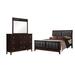 CDecor Home Furnishings Teste Cappuccino 3-Piece Bedroom Set w/ Dresser & Mirror Upholstered in Black/Brown | 50.5 H x 79.25 W x 86.5 D in | Wayfair