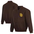 Men's JH Design Brown San Diego Padres Full-Snap Pollytwill Varsity Jacket