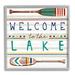 Stupell Industries Welcome To Lake Striped Boat Oars Framed Giclee Texturized Wall Art By Elizabeth Tyndall_aq-509 in Brown/Green | Wayfair