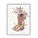 Stupell Industries Country Cowboy Boots Flower Bouquet Giclee Texturized Wall Art By Nina Blue in Brown/Indigo/Pink | Wayfair aq-637_wfr_16x20