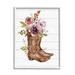 Stupell Industries Country Floral Boots Arrangement Giclee Texturized Wall Art By Nina Blue Wood in Brown/Indigo | 14 H x 11 W x 1.5 D in | Wayfair