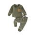 Ma&Baby Toddler Baby Boys Tracksuit Outfit Long Sleeve Sweatshirt Pullover Top Pants 2PCS Clothes Set