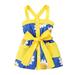 Kucnuzki Infant Baby Girl Clothes 18 Months Summer Dress 24 Months Sling Sunflower Prints Belt-Tie Overall Sleeveless Dress Blue