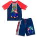 SUPER MARIO Nintendo Mario Luigi Toddler Boys Rash Guard and Swim Trunks Outfit Set Toddler to Big Kid